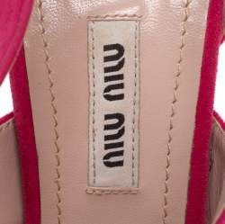 Miu Miu Pink Suede Strappy Platform Sandals Size 37.5