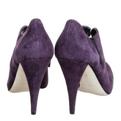 Miu Miu Purple Suede Ankle Booties Size 38.5