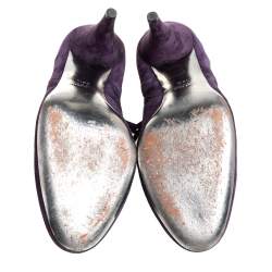 Miu Miu Purple Suede Ankle Booties Size 38.5