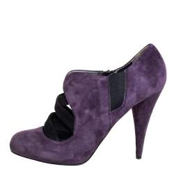 Miu Miu Purple Suede Ankle Booties Size 38.5
