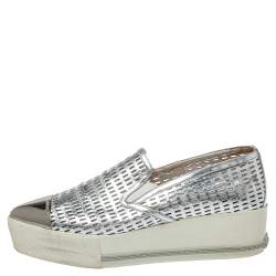 Miu miu discount silver cap shoes