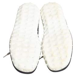 مملوكة مسبقًا Miu Miu Blue/Grey Satin And Mesh Astro Low Top Sneakers Size 37