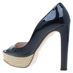 Miu Miu Black Patent Open Toe Pumps Size 36