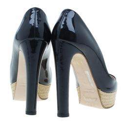 Miu Miu Black Patent Open Toe Pumps Size 36