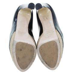 Miu Miu Black Patent Open Toe Pumps Size 36