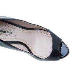 Miu Miu Black Patent Open Toe Pumps Size 36