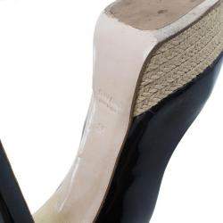 Miu Miu Black Patent Open Toe Pumps Size 36