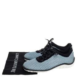 مملوكة مسبقًا Miu Miu Blue/Black Mesh And Fabric Low Top Sneakers Size 38.5