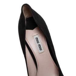 Miu Miu Black Suede Platform Pumps Size 38.5