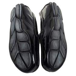 Pre Owned حذاء لوفرز ميو ميو جلد أسود لامع بزخارف كريستال مقاس 38