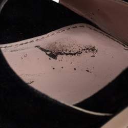 مملوكة مسبقًا Miu Miu Black Suede Crystal Embellished Studded Heel Ankle Cuff Platform Sandals Size 40