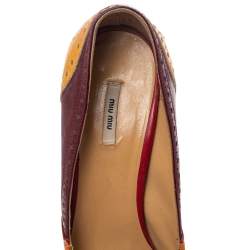 مملوكة مسبقًا Miu Miu Multicolor Patent Leather Brogue Pumps Size 38