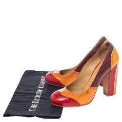 مملوكة مسبقًا Miu Miu Multicolor Patent Leather Brogue Pumps Size 38