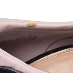 Pre Owned Miu Miu Black  Suede Peep Toe Booties Size 36.5