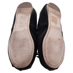 مملوكة مسبقًا Miu Miu Black Satin Mary Jane Ballet Flats Size 37