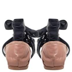 مملوكة مسبقًا Miu Miu Nude Beige Leather Belted Ankle Wrap Ballerina Flats Size 37.5