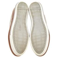 مملوكة مسبقًا Miu Miu Beige Brogue Leather Oxford Platform Sneakers Size 39