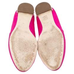 مملوكة مسبقًا حذاء باليرينا فلات ميو ميو قماش وردي بكعب مزخرف بالكريستال مقاس 41 