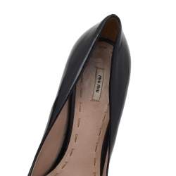 Miu Miu Black Patent Leather Round Toe Pumps Size 40