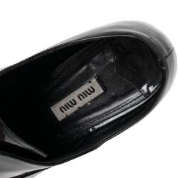 Miu Miu Black Patent Leather Flat Lace Up Derby Size 41