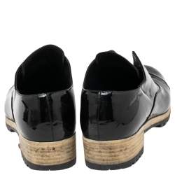 Miu Miu Black Patent Leather Flat Lace Up Derby Size 41