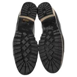 Miu Miu Black Patent Leather Flat Lace Up Derby Size 41