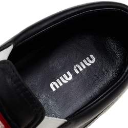 Pre Owned حذاء رياضي ميو ميو سويدي وجلد متعدد الألوان مزخرف سليب أون مقاس 36