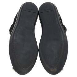 مملوكة مسبقًا حذاء رياضي ميو ميو سويدي أسود مزخرف كريستال بعنق مرتفع مقاس 41