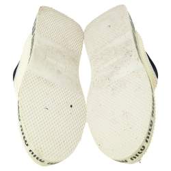 Pre Owned Miu Miu Cream Mesh Crystal Embellished Slip-On Sneakers Size 36