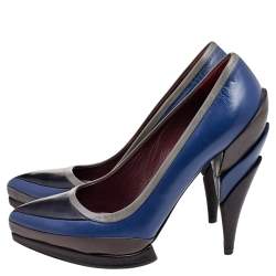 Pre Owned Miu Miu Tricolor Leather Pumps Size 38