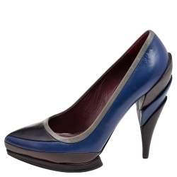 Pre Owned Miu Miu Tricolor Leather Pumps Size 38