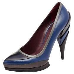 Pre Owned Miu Miu Tricolor Leather Pumps Size 38