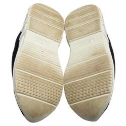 Pre Owned Miu Miu Black Fabric Crystal Embellished Slip On Sneakers Size 37