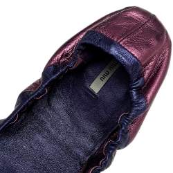 Miu Miu Multicolor Leather Crystal Embellished Flats Size 41