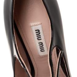 Pre Owned Miu Miu Black Patent Leather Mary Jane Platform Pumps Size 36.5