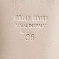 Pre Owned Miu Miu Blue Patent Leather Crystal Embellished Smoking Slippers Size 38