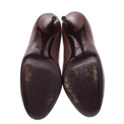 Miu Miu Brown Leather Round Toe Pumps Size 35