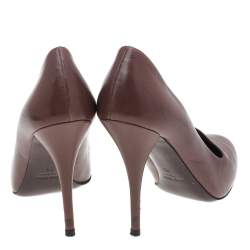 Miu Miu Brown Leather Round Toe Pumps Size 35