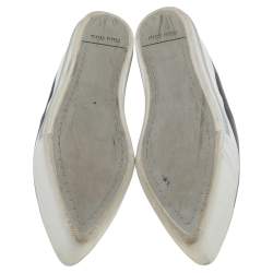 Miu Miu Grey Leather Slip on Sneakers Size 38