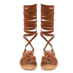 Miu Miu Brown Suede Gladiator Flat Sandals Size 38