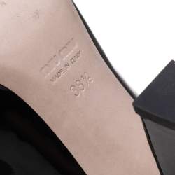 Miu Miu Black Patent Bow T-Strap Pumps Size 38.5