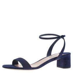 Miu Miu Purple Suede Ankle Strap Sandals Size 38.5