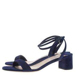 Miu Miu Purple Suede Ankle Strap Sandals Size 38.5