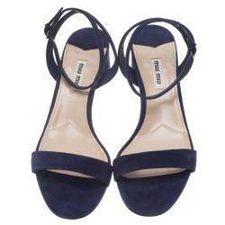 Miu Miu Purple Suede Ankle Strap Sandals Size 38.5