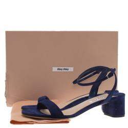 Miu Miu Purple Suede Ankle Strap Sandals Size 38.5