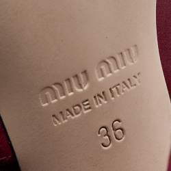 Miu Miu Burgundy Satin and Patent Leather Ankle Strap Sandals Size 36