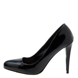 Miu Miu Black Patent Leather Round Toe Pumps Size 36