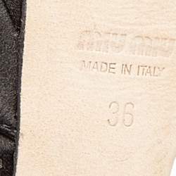 Pre Owned Miu Miu Black Satin Embellished Heel Ankle Strap Sandals Size 36