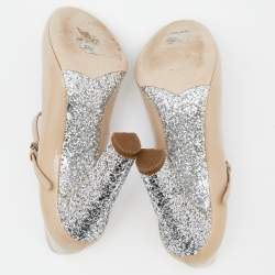 Pre Owned Miu Miu Beige Patent Leather Mary Jane Pumps Size 36