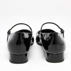 Pre Owned  Miu Miu Black Patent Leather Cap Tor Mary Jane Ballet Flats Size 36